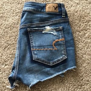 AEO distressed denim shorts